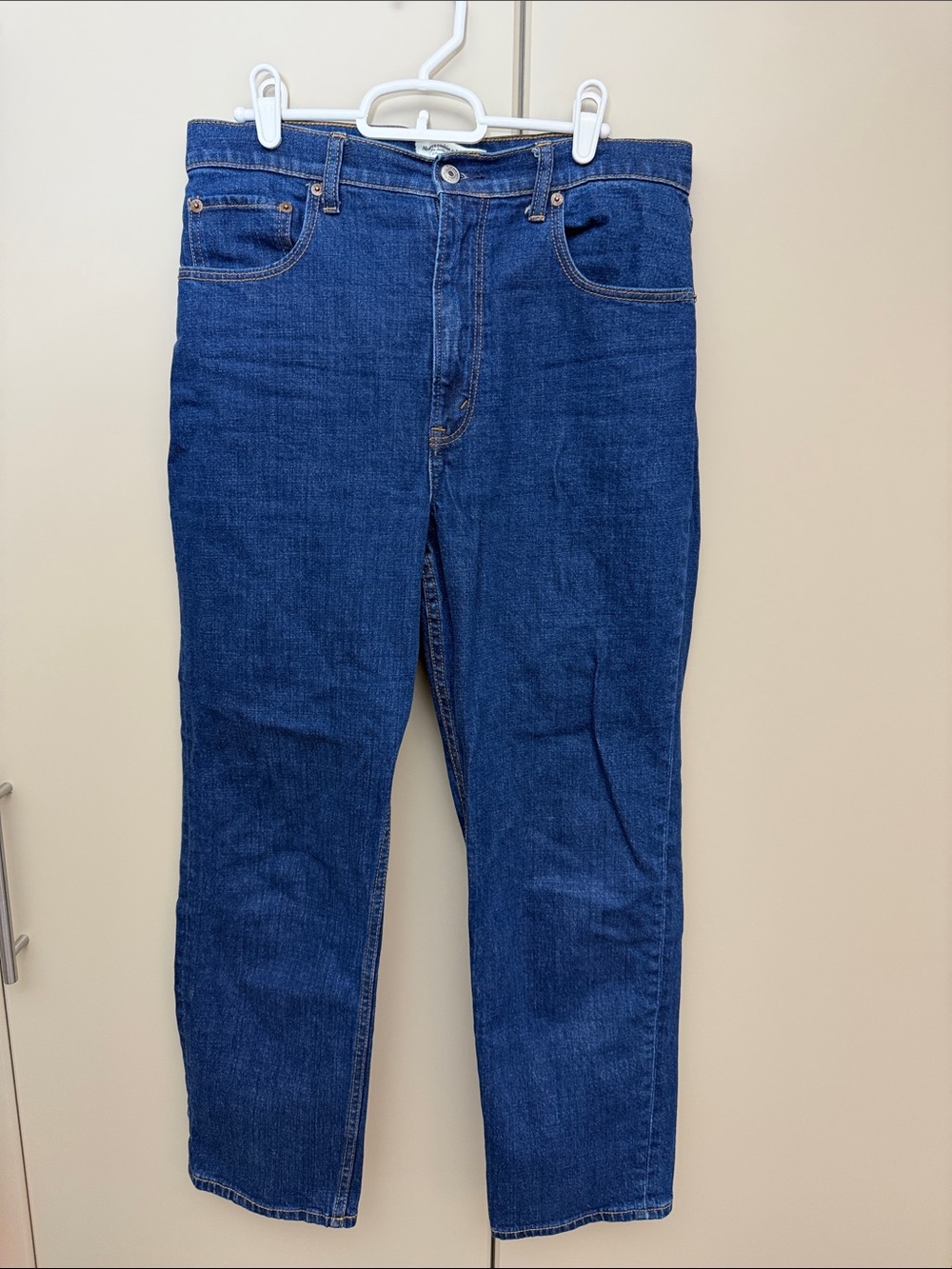 Women’s Ankle Straight High Rise Jeans in Dark Blue Wash